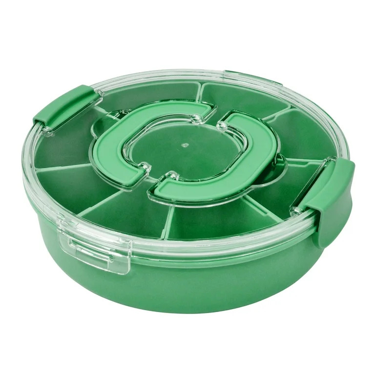 Mainstays Plastic Round Food Storage Snack Container, Green, 11 Pieces | Walmart (US)