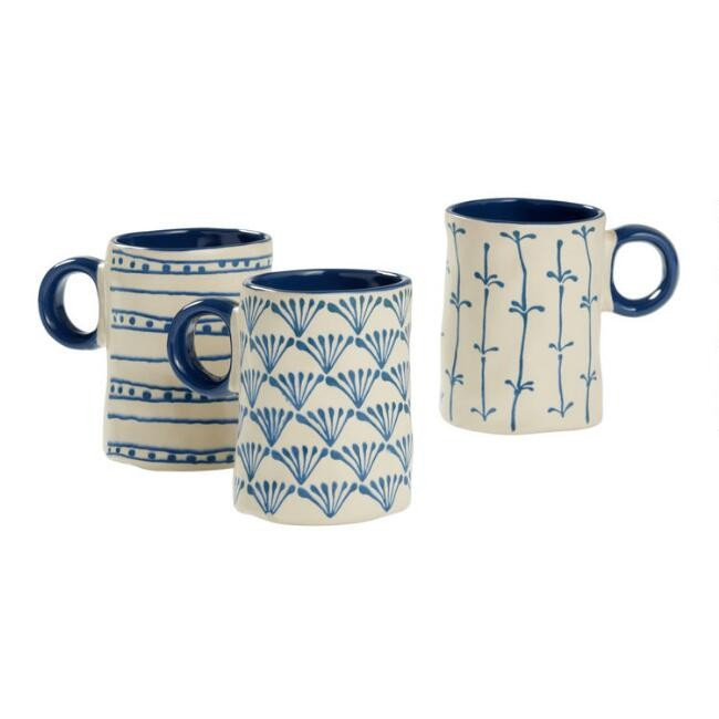 Indigo Twiggie Organic Mugs Set Of 3 | World Market