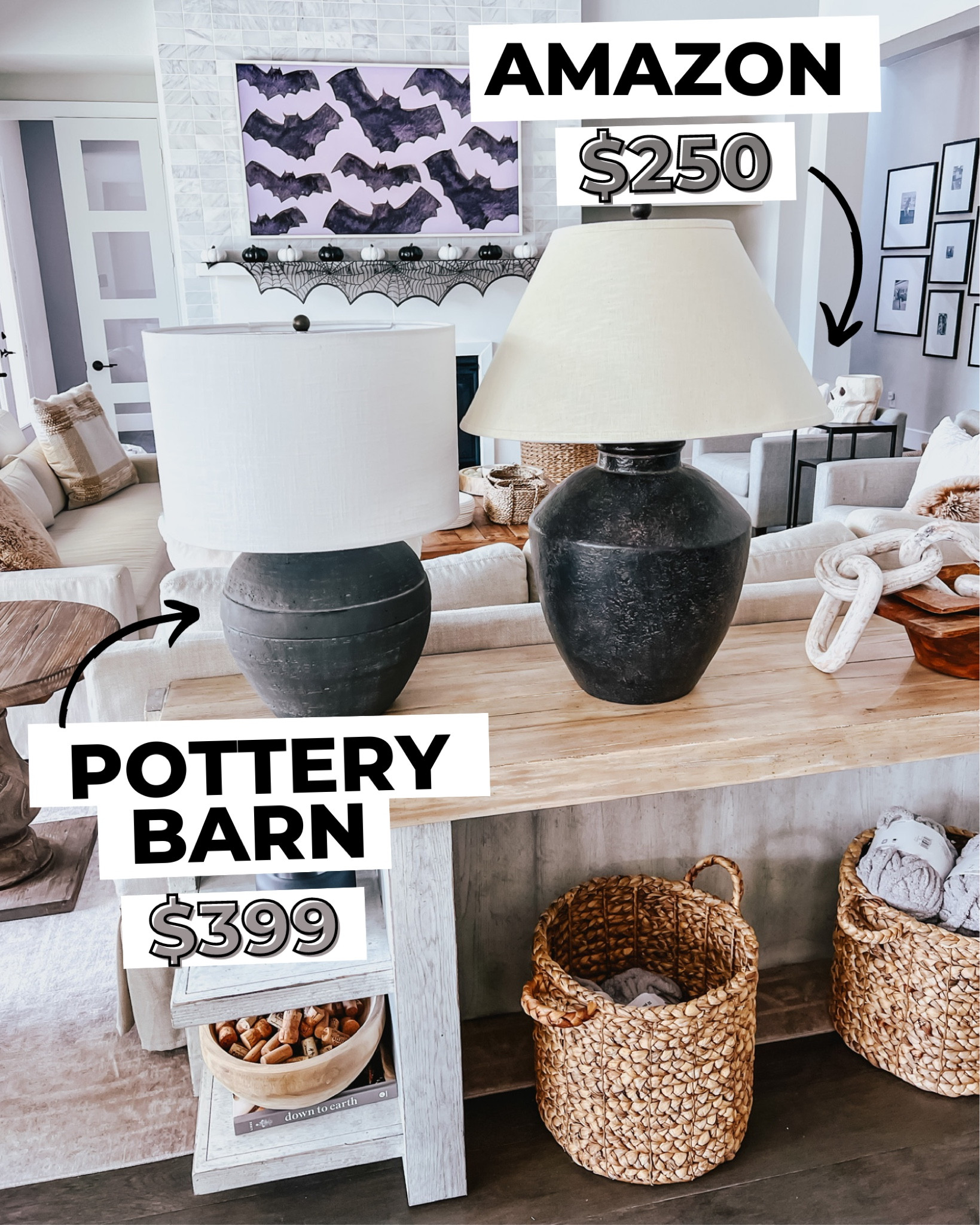 Pottery Barn vs. Amazon lamp! 

#lookforless

#LTKSeasonal #LTKsalealert #LTKhome