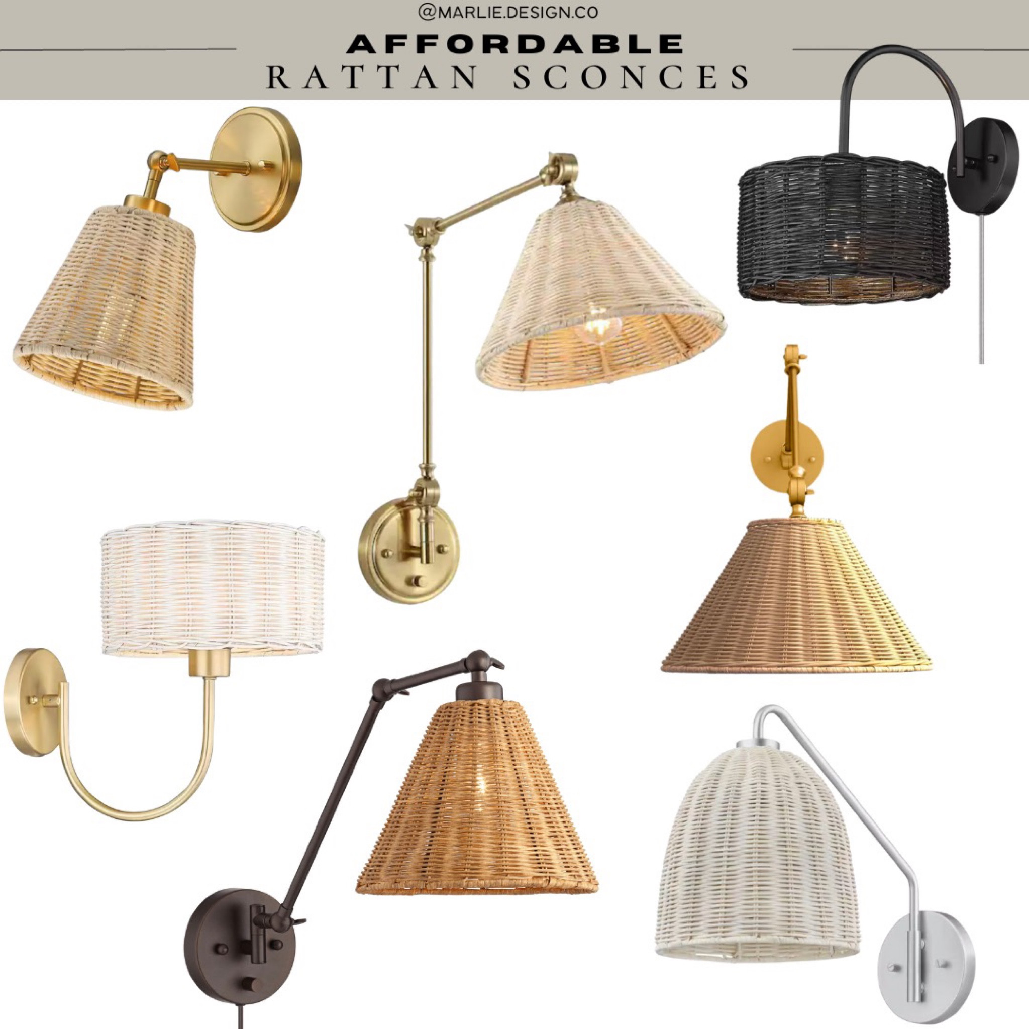 Affordable rattan sconces | white rattan sconce | black rattan sconce | powder room lighting | bedroom lighting | coastal decor | living room lighting | Wayfair | overstock | Home Depot 

#LTKsalealert #LTKhome #LTKunder100