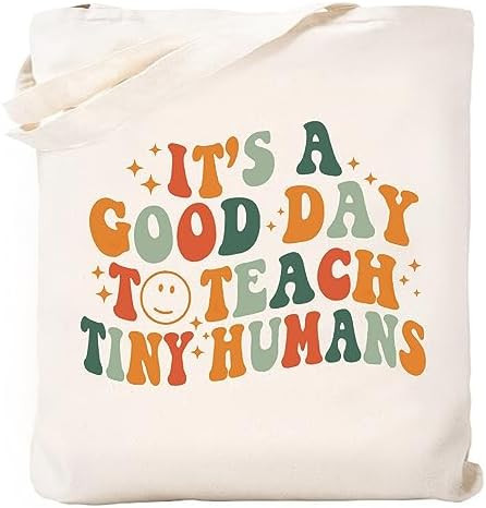 Kimoli Teacher Appreciation Gifts School Canvas Tote Bags Aesthetic Travel Beach Bag Summer Reusa... | Amazon (US)