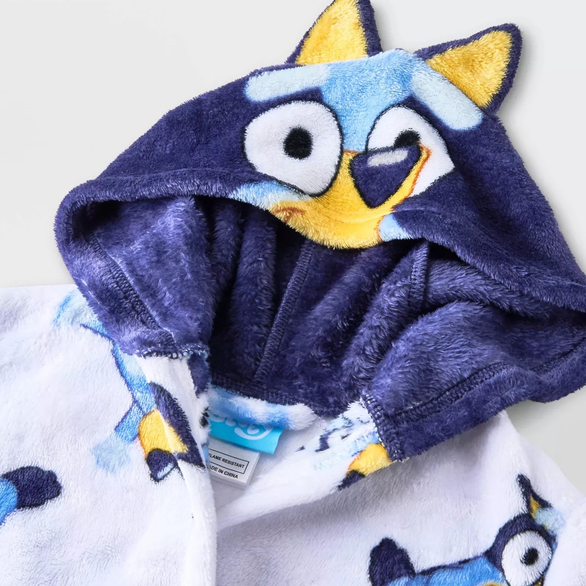 Toddler Bluey Cosplay Hooded Robe - White | Target