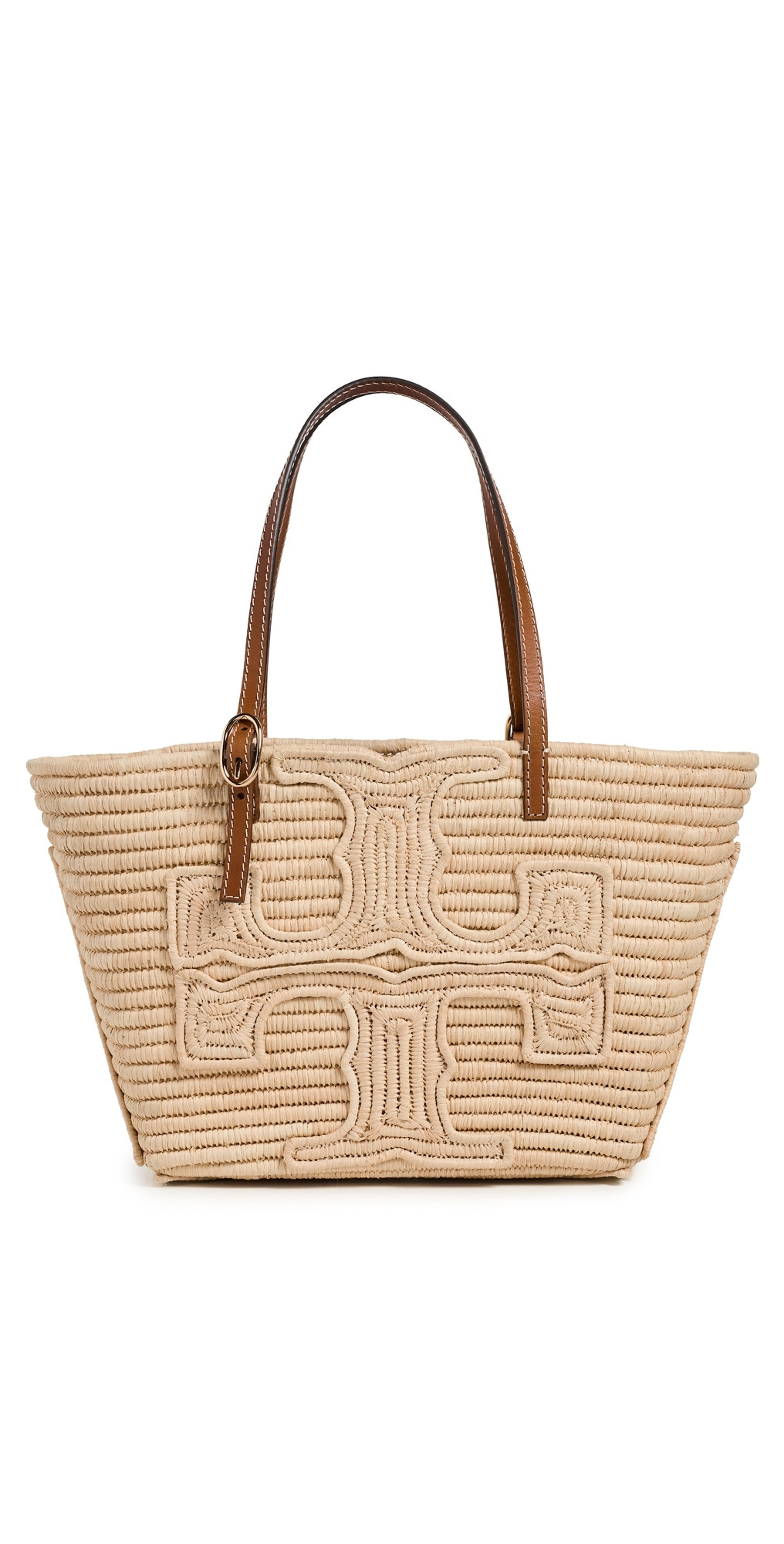 Tory Burch Ella Structured Straw Small Tote Natural One Size | Shopbop