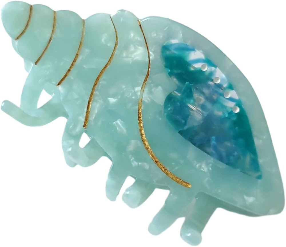 Spiral Shell Claw Clip,Acetate Hair Clips,Small Claw Clips for Women,Green | Amazon (US)