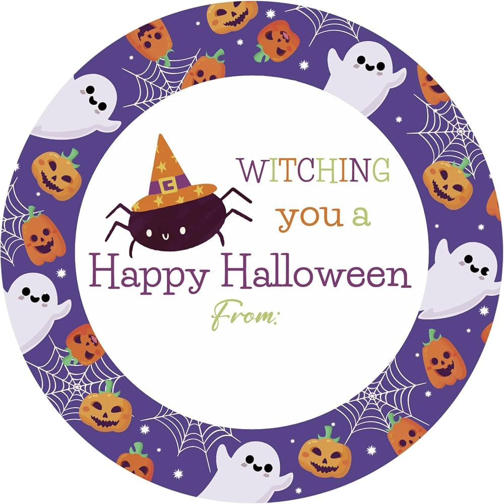 jijAcraft 60Pcs Happy Halloween Stickers, 2 Inch Halloween Stickers Spider, Pumpkin, Ghost for Ha... | Amazon (US)