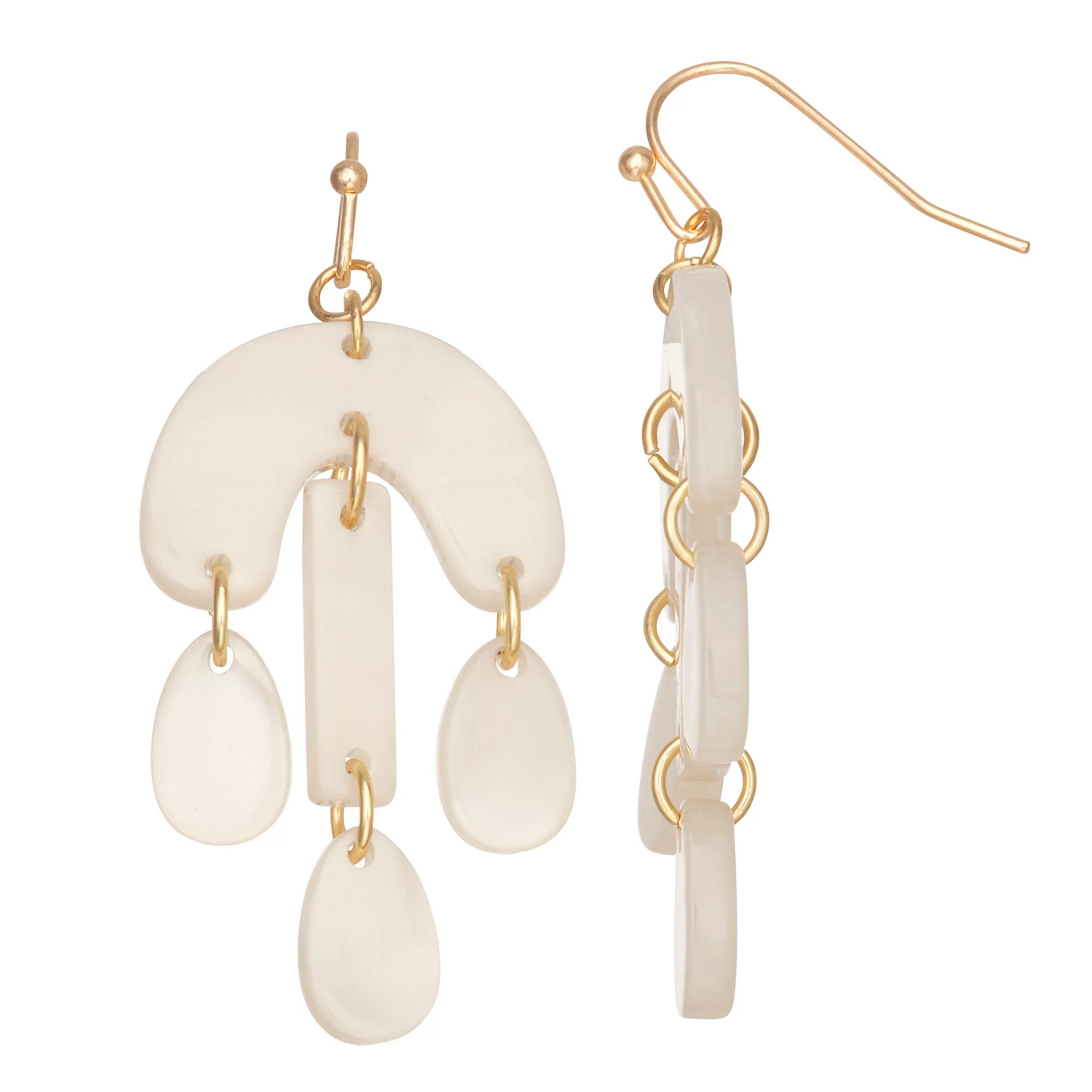 Emberly Gold Tone and Acrylic Chandelier Earrings | Kohl's