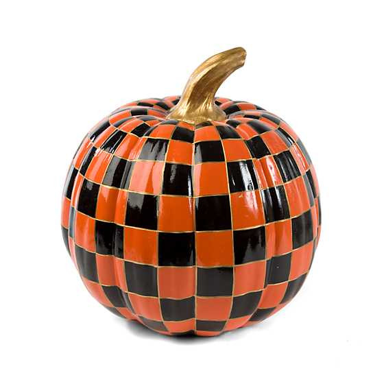 Orange Check Pumpkin - Medium | MacKenzie-Childs