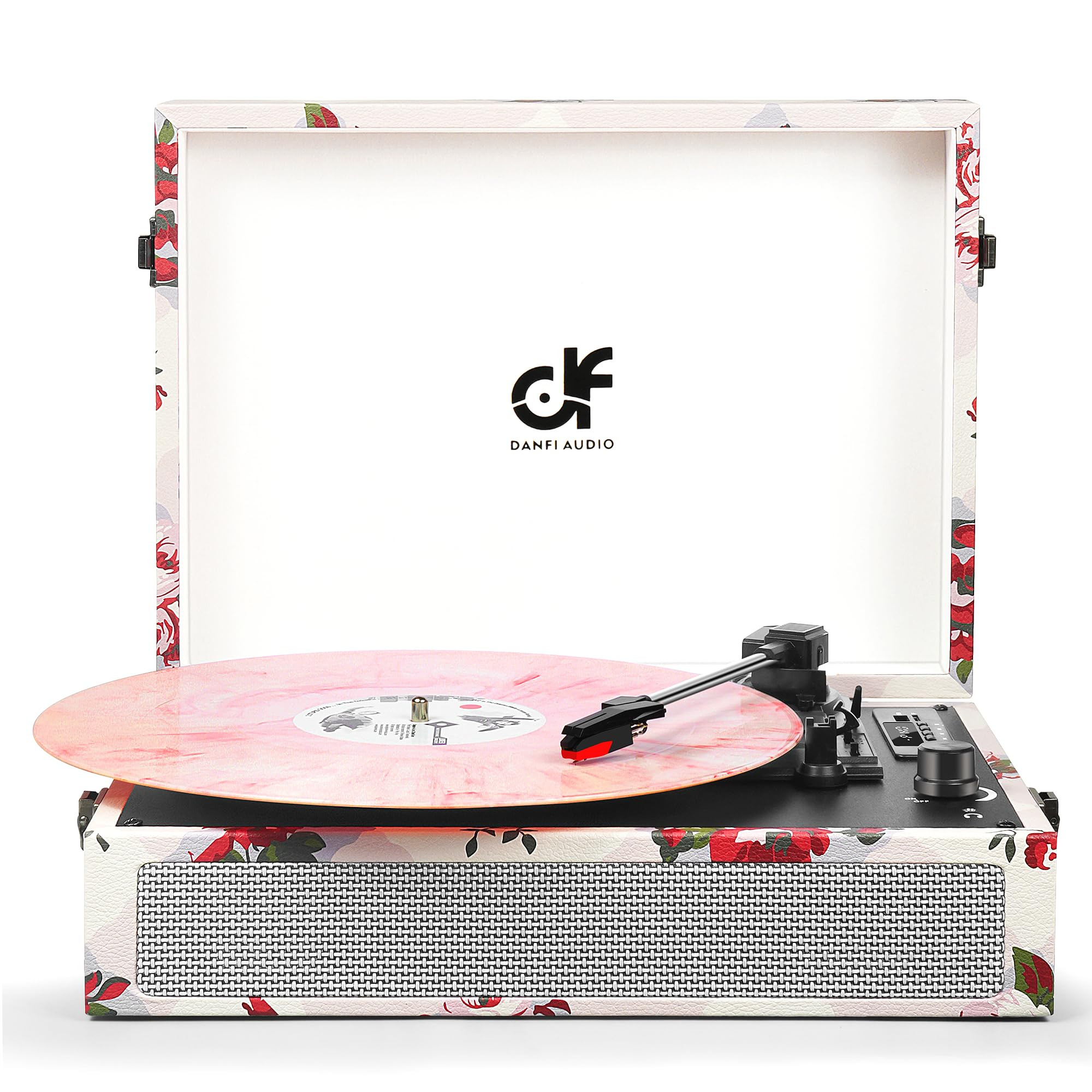 DANFI Floral Bluetooth Record Player with Built-in Speakers,USB Recording,3-Speed Portable Vintag... | Amazon (US)