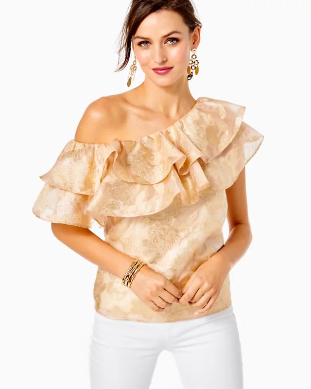 Trixie One-Shoulder Ruffle Top | Lilly Pulitzer | Lilly Pulitzer
