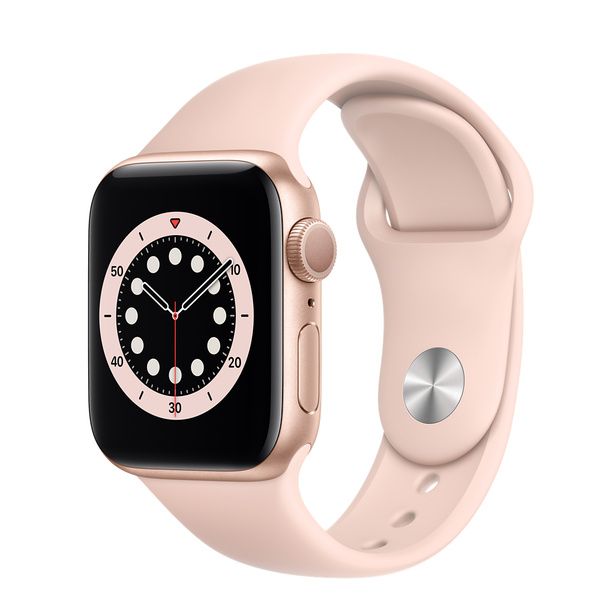 Apple Watch Series 6 GPS, 40mm Gold Aluminum Case with Pink Sand Sport Band - Regular | Apple (US)