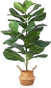 MOSADE Artificial Fiddle Leaf Fig Tree 37" Fake Potted Ficus Lyrata Plant with Handmade Seagrass ... | Amazon (US)