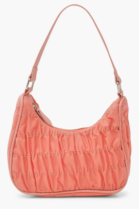 Nylon Ruched Shoulder Bag | Boohoo.com (US & CA)