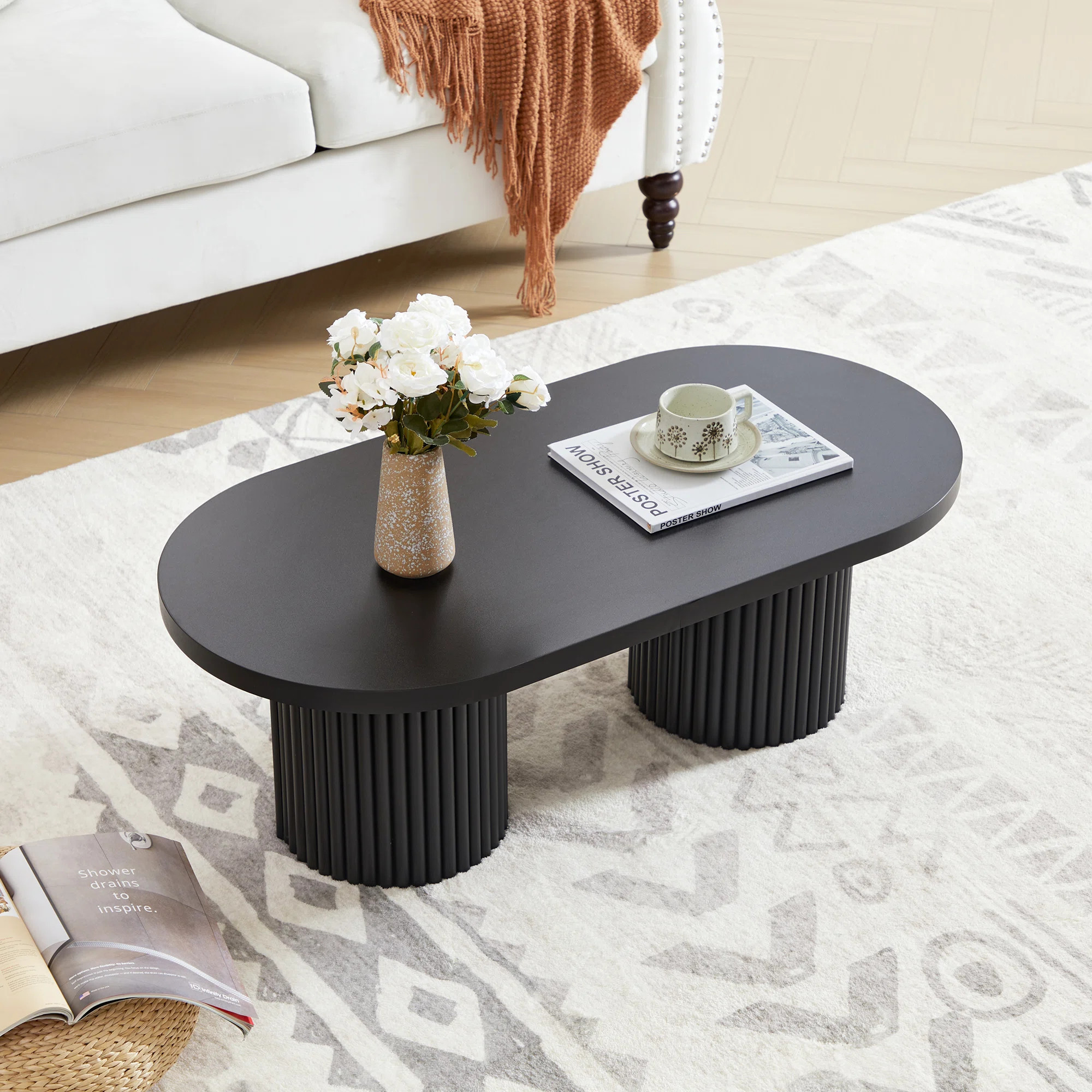 39.38'' W Oval Single Coffee Table | Wayfair North America