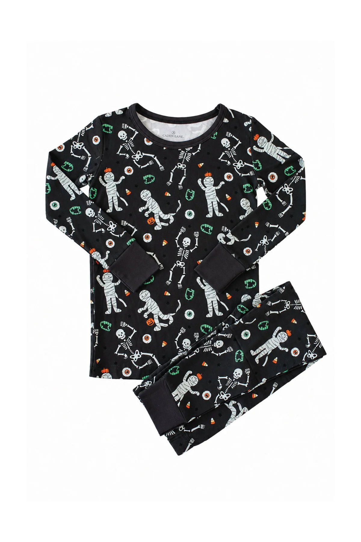 Halloween Glow-in-the-Dark Two-Piece Bamboo Pajama Set | Eye Want Candy | Caden Lane