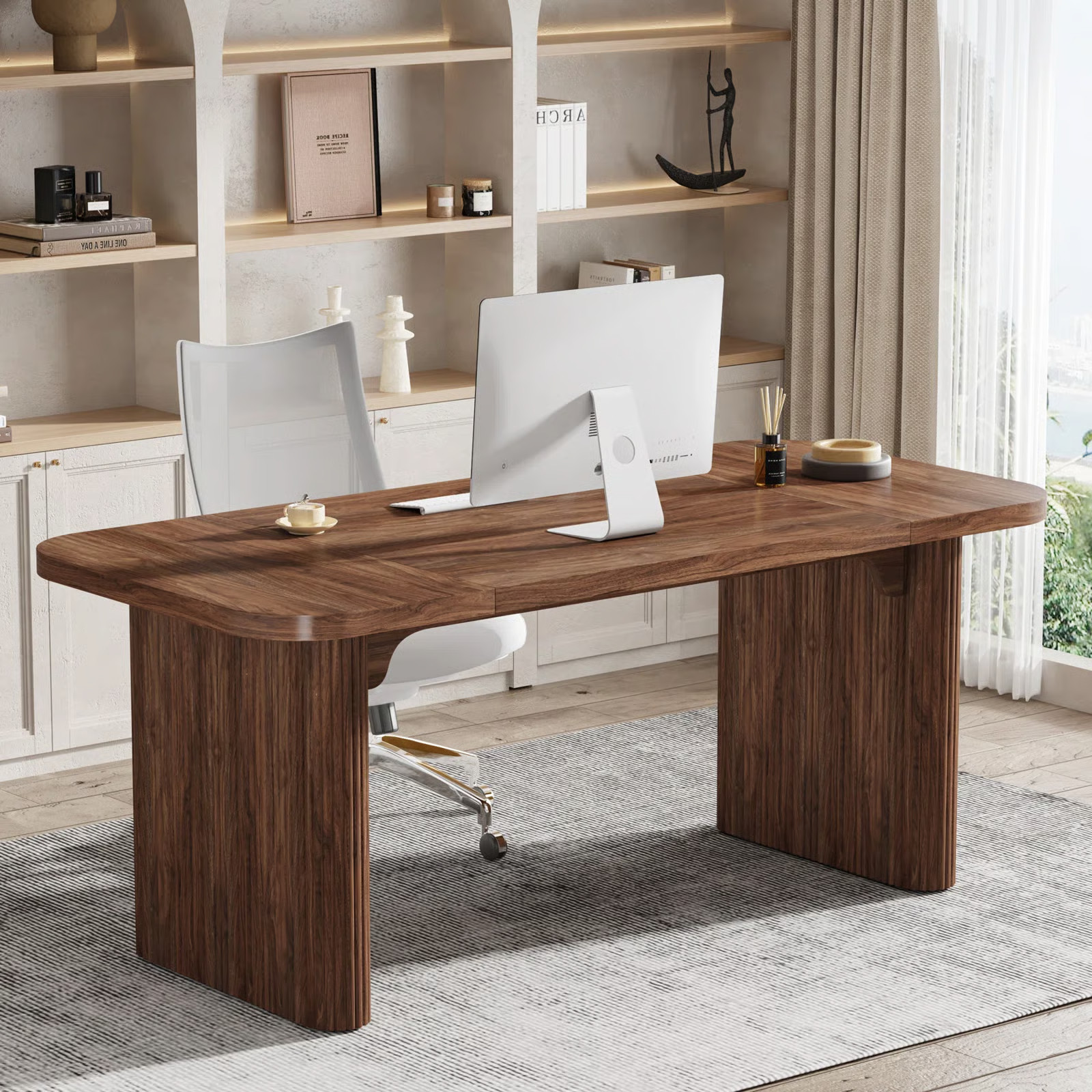 Girace 62.99'' W Modern Simple Executive Computer Desk with Engineered Wood Top and Legs | Wayfair North America