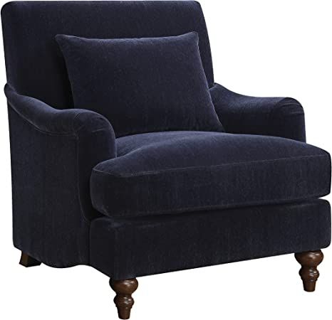 Coaster Home Furnishings Upholstered Accent Chair with Exposed Turned Legs and Attached Back Midn... | Amazon (US)