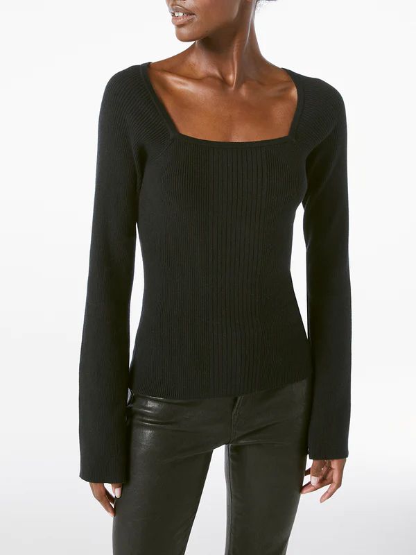 Luxe Bell Sleeve Sweater -- Noir | Frame Denim