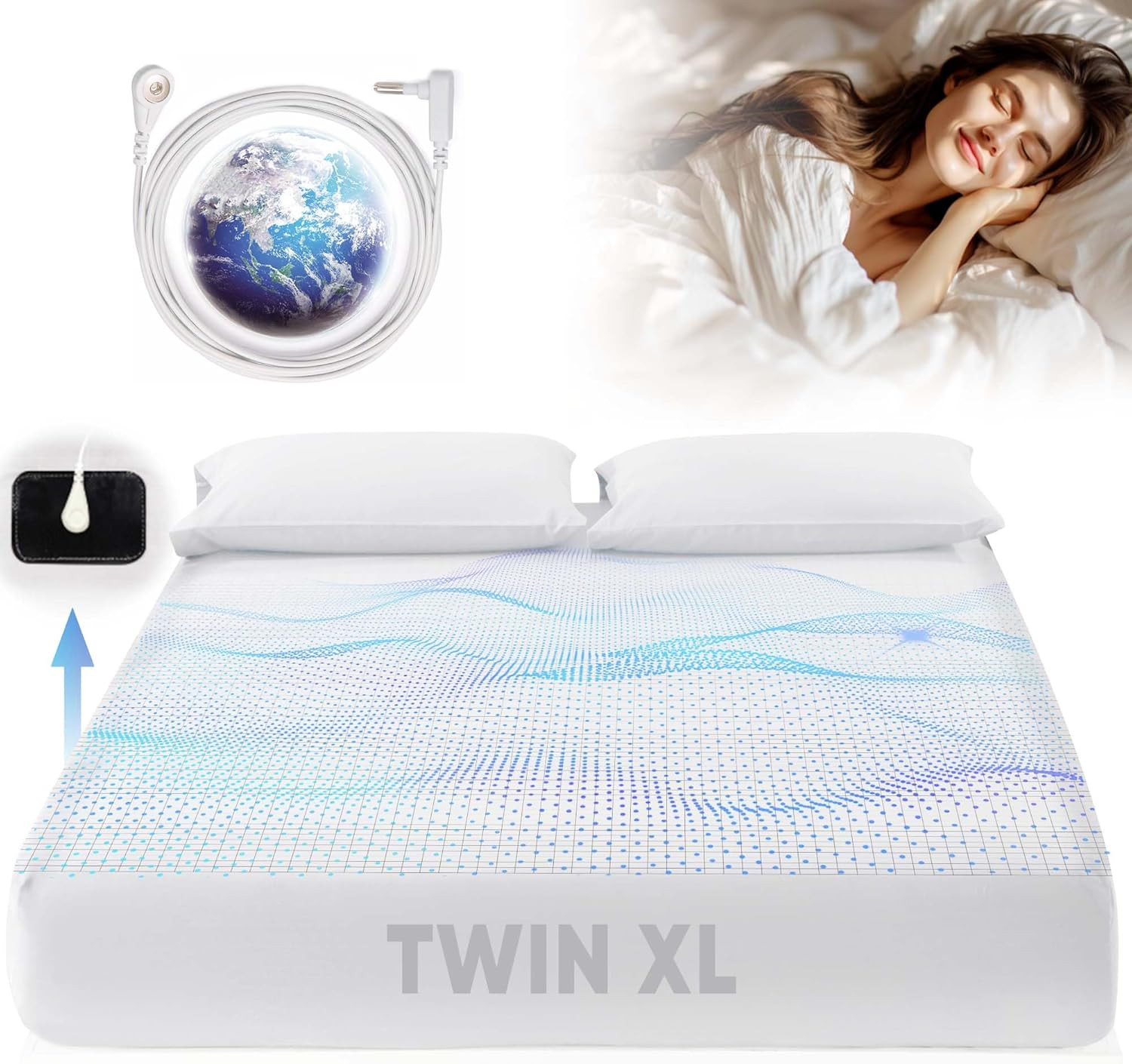 Grounding Sheets Twin XL Size, 95% Organic Cotton + 5% Pure Silver Fiber, Grounding Sheet Earth C... | Amazon (US)