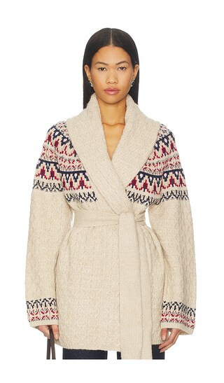 Tularosa Renada Fair Isle Cardigan in Neutral. - size S | Revolve Clothing (Global)