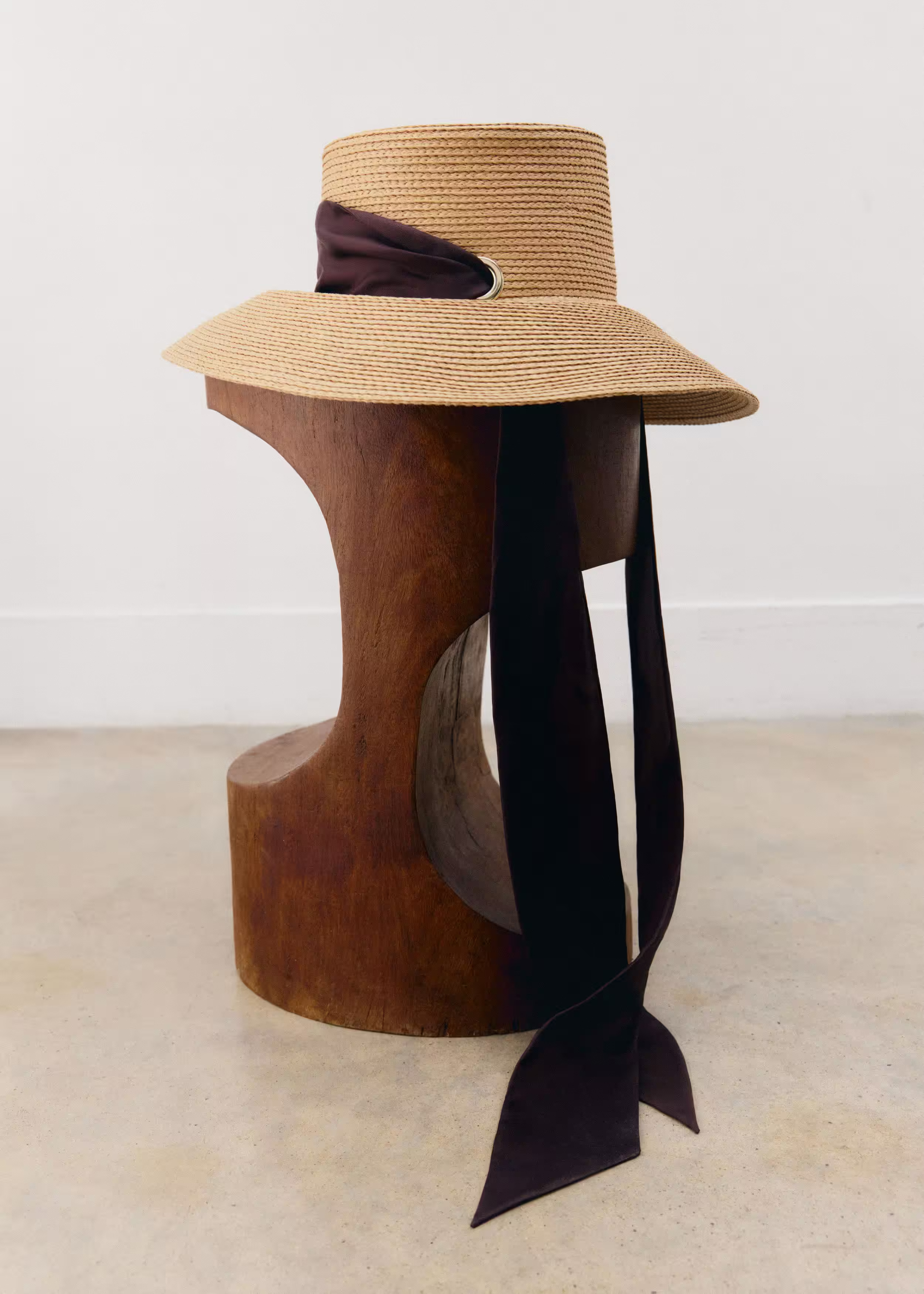 Wide Brim Hat Paper Braid + Silk Tie | ME+EM Global (Excluding US)