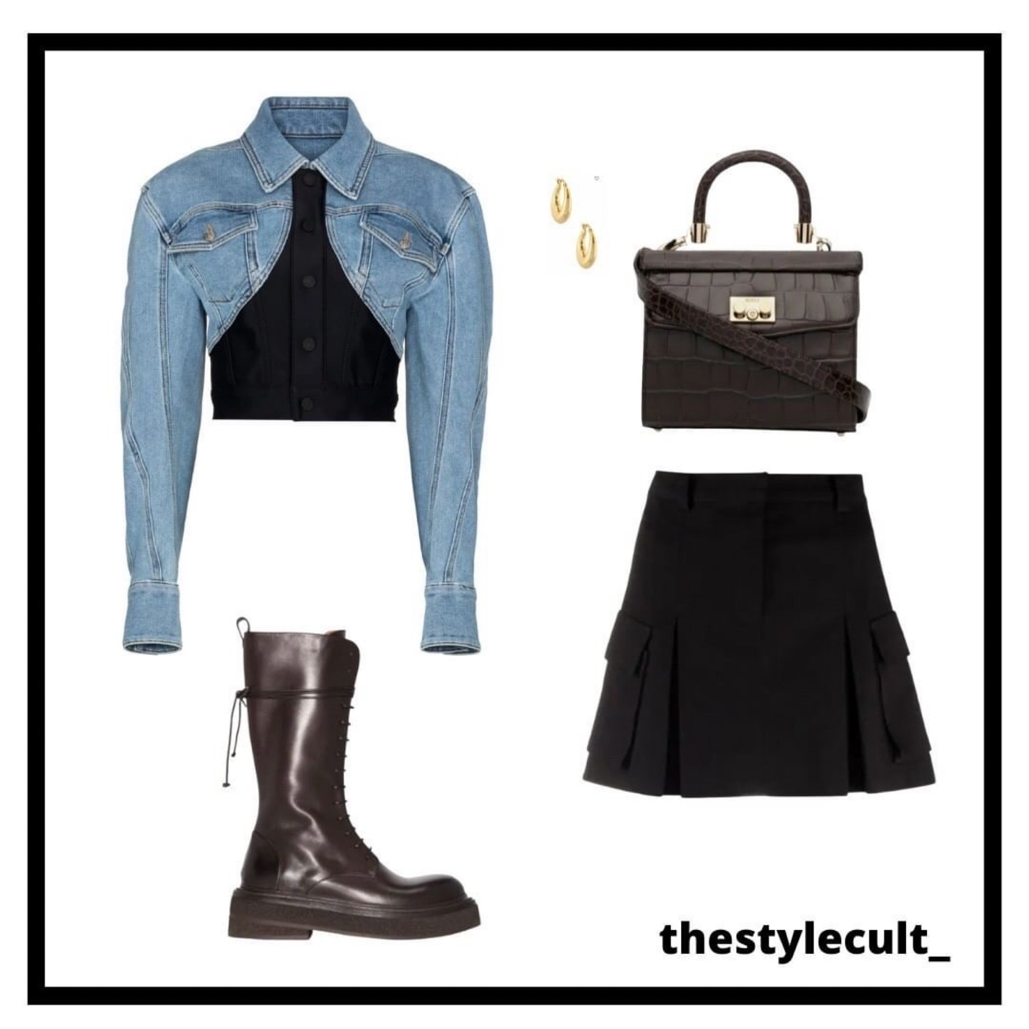 • frankie shop cargo skirt | gold hoops | mugler cropped denim jacket | marsell lace up boots | rodo crossbody bag

#LTKU #LTKHalloween #LTKSeasonal