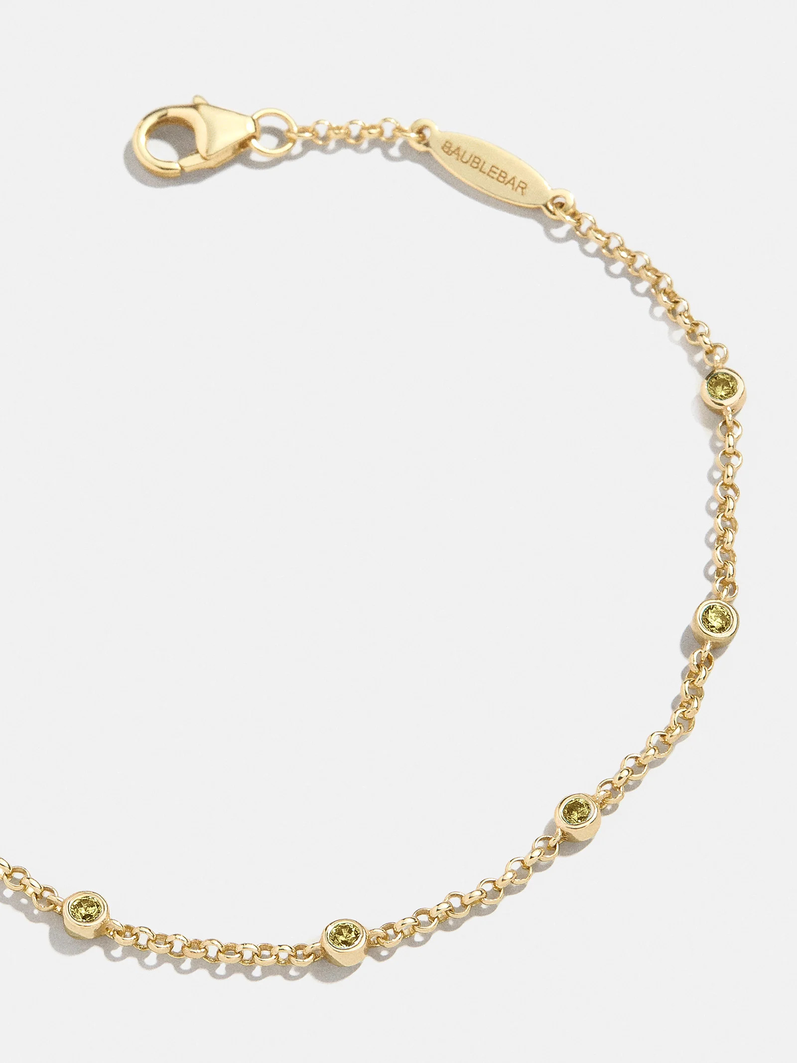 Yasmine 18K Gold Vermeil Birthstone Bracelet - Peridot | BaubleBar
