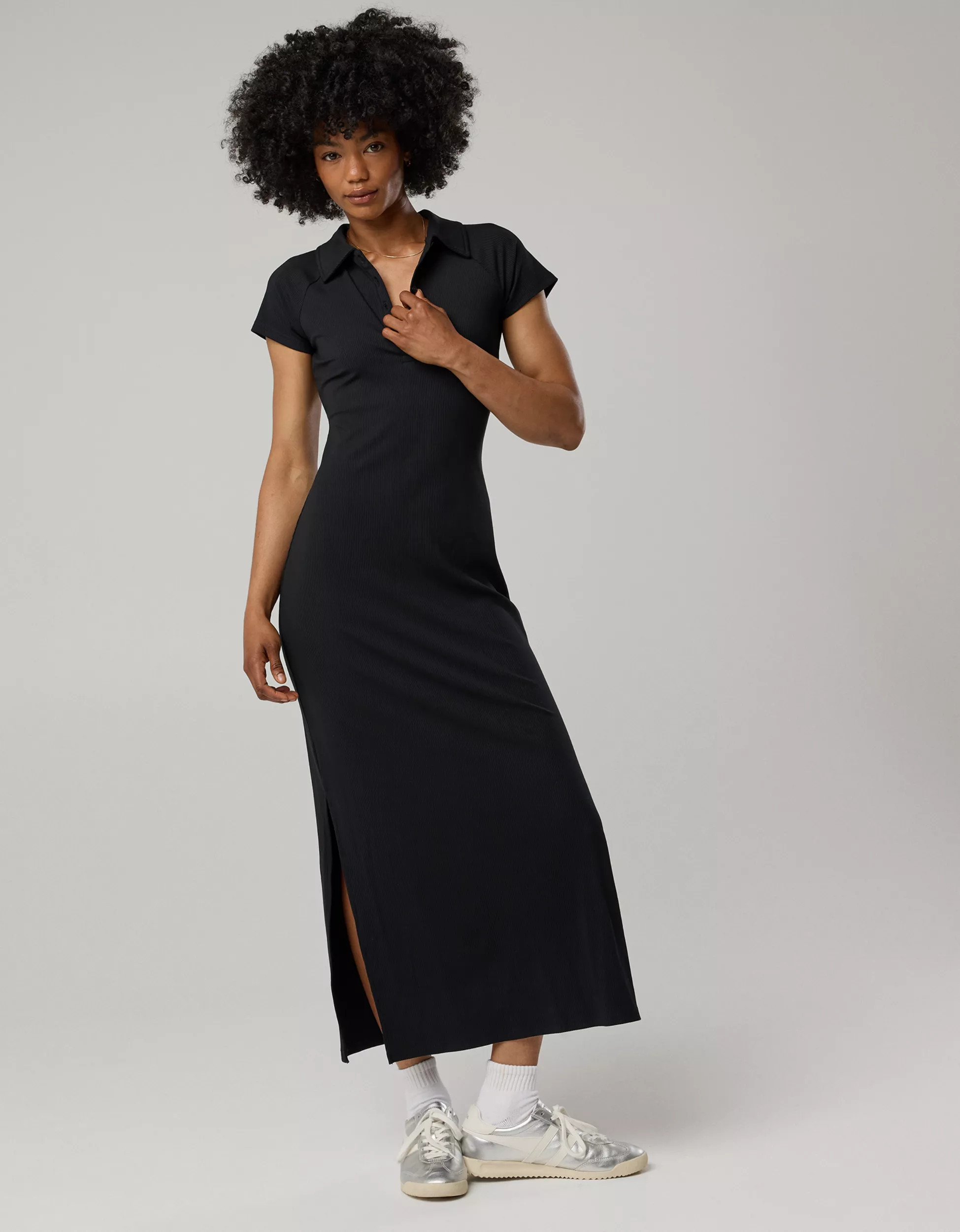 OFFLINE By Aerie Thumbs Up Heavyweight Polo Maxi Dress | Aerie