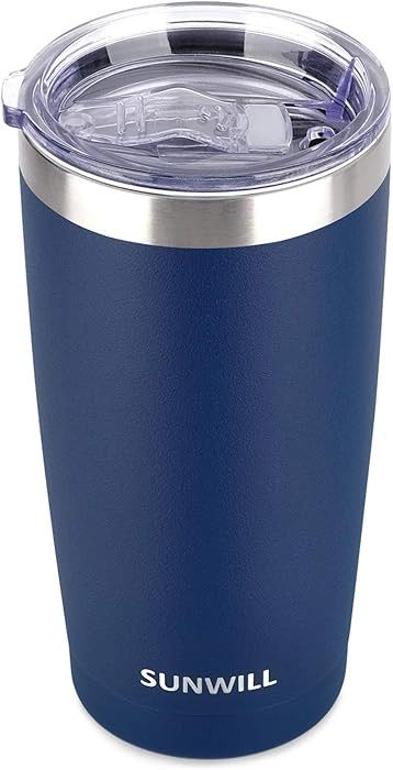 SUNWILL Travel Coffee Tumbler 20 oz, Insulated Mug with Lid, Stainless Steel Cup for Outdoor, Pow... | Amazon (US)