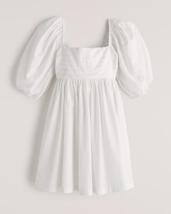 Women's Ruched Bodice Puff Sleeve Mini Dress | Women's Dresses & Jumpsuits | Abercrombie.com | Abercrombie & Fitch (US)