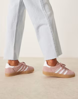adidas Originals Gazelle Indoor trainers in dusty pink and white | ASOS | ASOS (Global)
