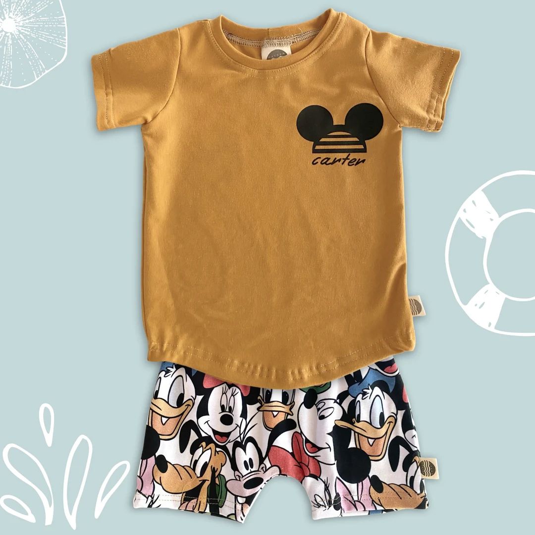 Custom Mickey Name Tee  Disney Set Disney Vacation Tee Kids - Etsy | Etsy (US)