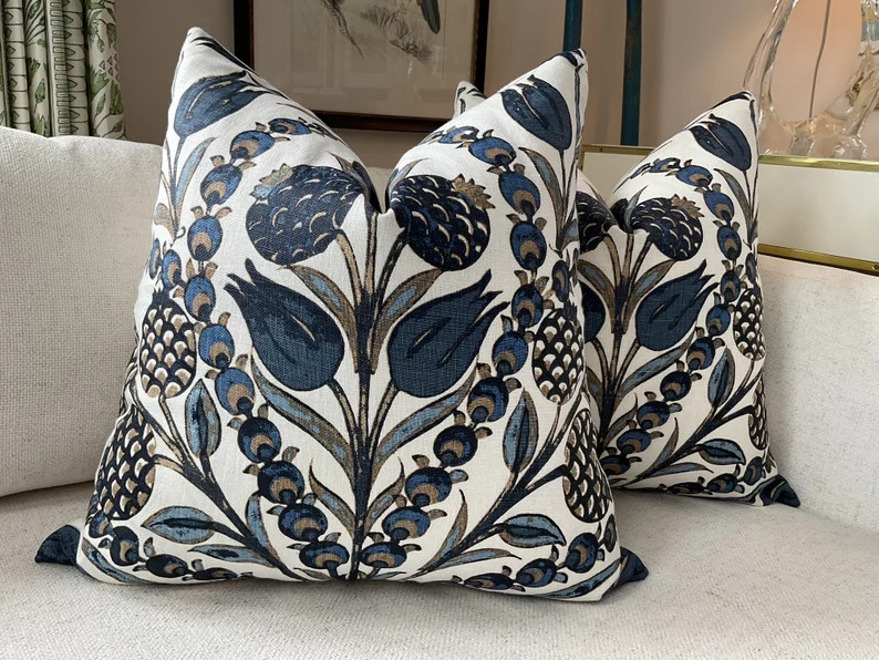 THIBAUT “corneila” in Navy Pillow Cover - Etsy Canada | Etsy (Global)