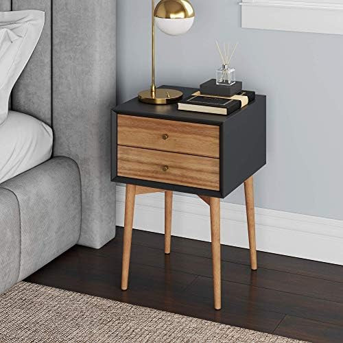 Nathan James Harper Mid-Century Side, 2-Drawer Nightstand, Accent or End Table with Storage, Wood... | Amazon (US)