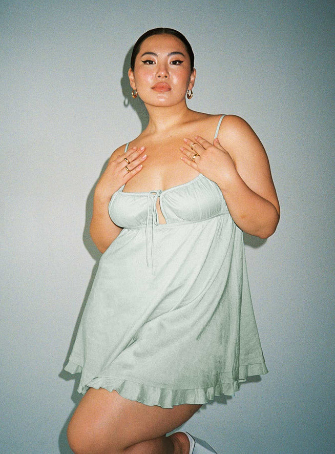 Empress Of Love Mini Dress Sage Curve | Princess Polly US
