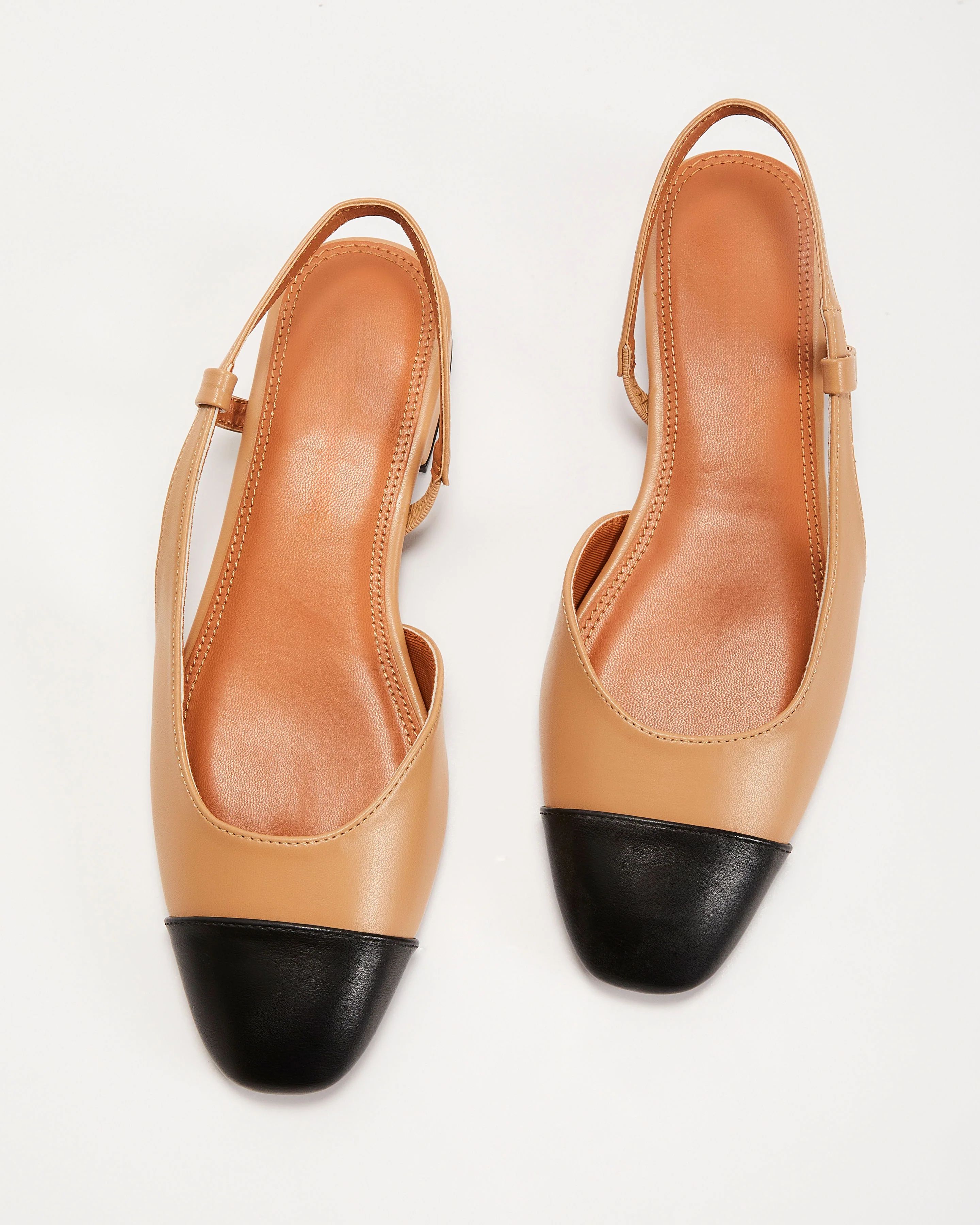 Coco Slingback Flats - Black Beige Combo | VICI Collection