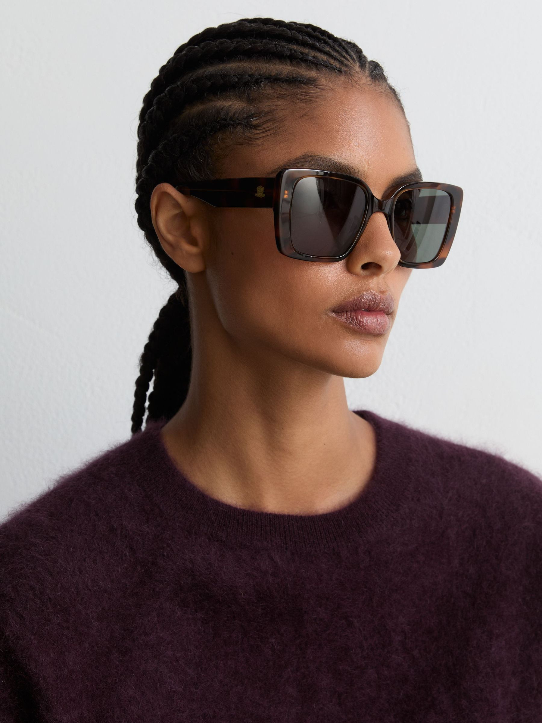 Reiss MESSYWEEKEND Oversized Square-Frame Sunglasses in Tortoise - REISS | Reiss UK