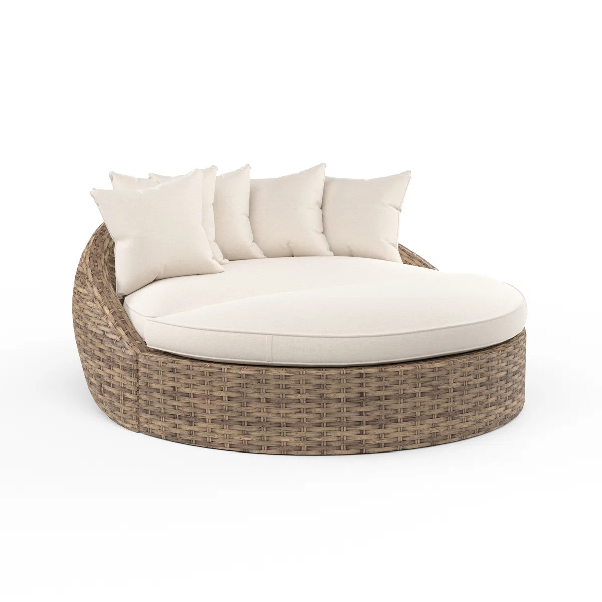 Havana 68.50'' Wide Circle Premium All-Weather Wicker Patio Daybed with Sunbrella® Cushions | Wayfair North America