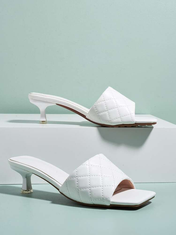 Quilted Low Heeled Mules | SHEIN