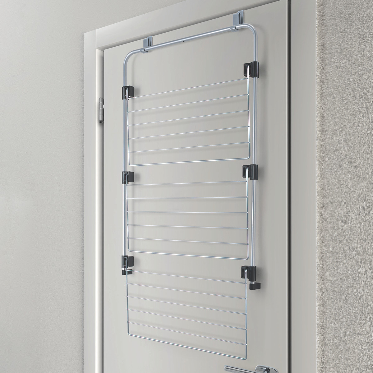 metaltex 3-Tier Over the Door Drying Rack Silver | The Container Store