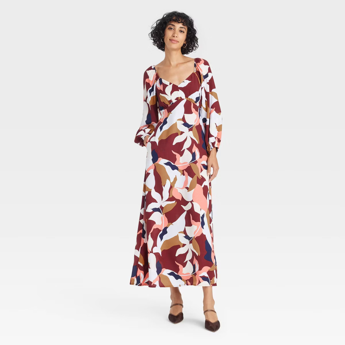 Women's Long Sleeve Crepe Maxi A-Line Dress - A New Day™ | Target