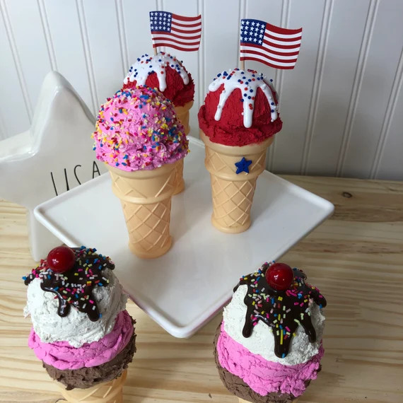 Fake Ice Cream Cones, Realistic Ice Cream, Ice Cream Cone Decor, Tiered Tray Decor, Summer Photo ... | Etsy (US)