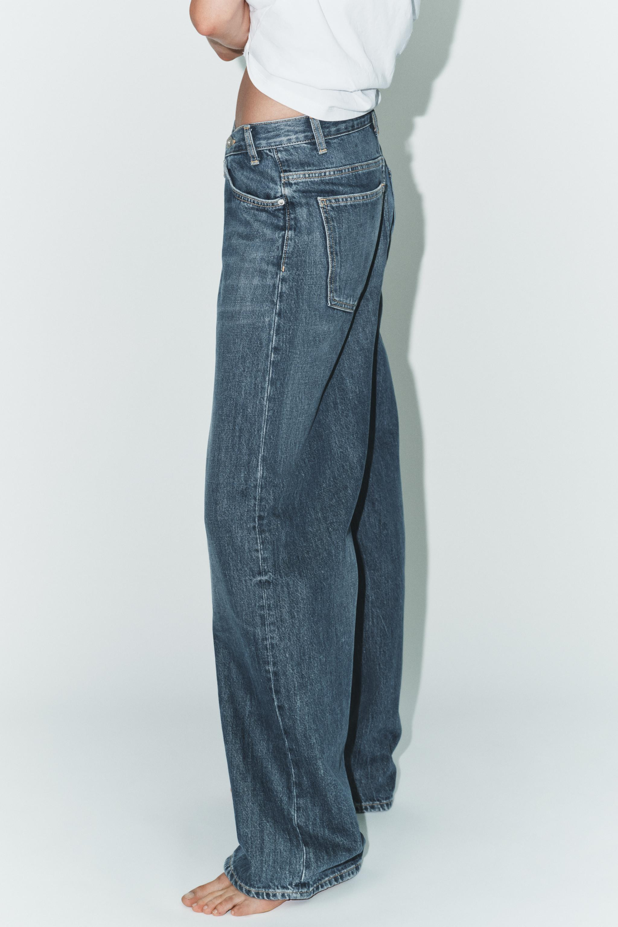 TRF HIGH-WAIST CROSSOVER WAIST WIDE LEG JEANS | Zara US
