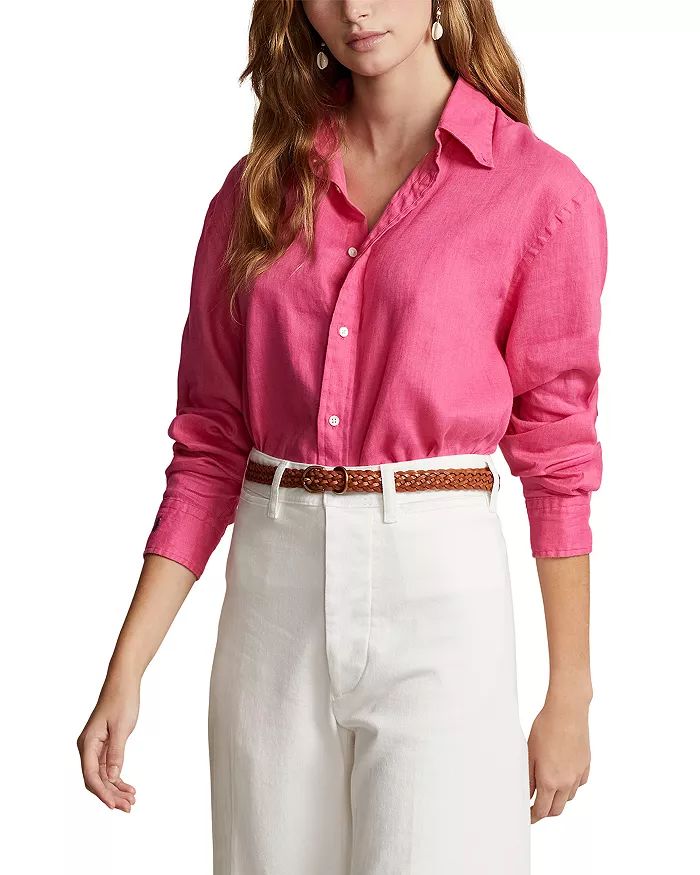 Linen Long Sleeve Boyfriend Shirt | Bloomingdale's (US)