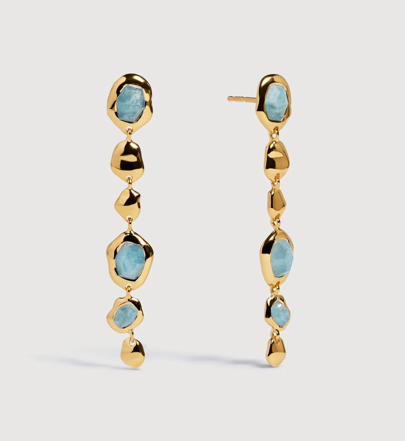 Odyssey Gemstone Pebbled Drop Earrings | Monica Vinader (Global)