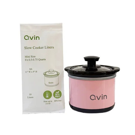 Mini Slow Cooker With 10pcses Free Liners ,0.65qt.Pink | Walmart (US)