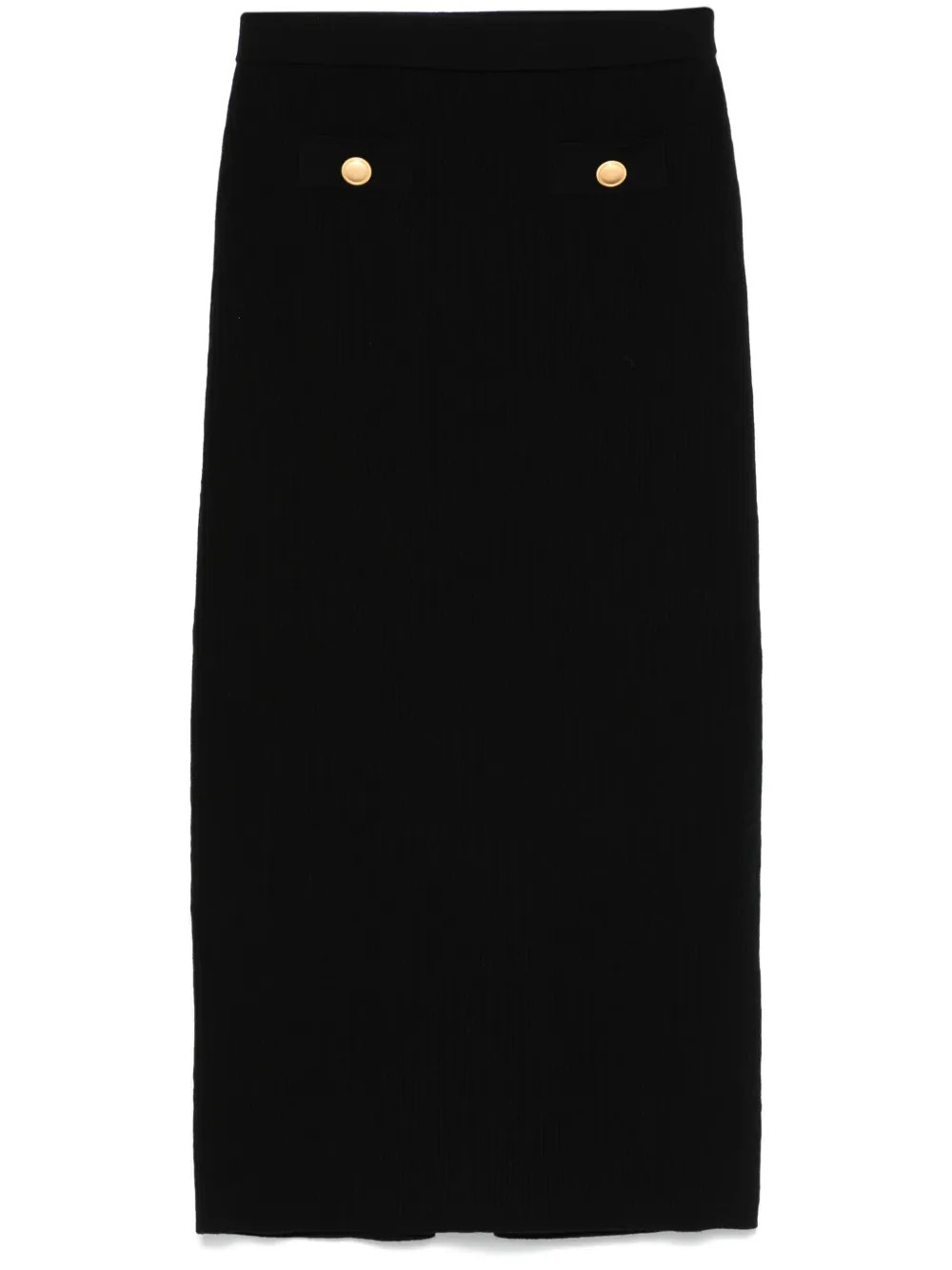 Alessandra Rich Ribbed Midi Skirt | Black | FARFETCH UK | Farfetch Global