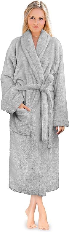 PAVILIA Premium Womens Plush Soft Robe Fluffy, Warm, Fleece Sherpa Shaggy Bathrobe | Amazon (US)