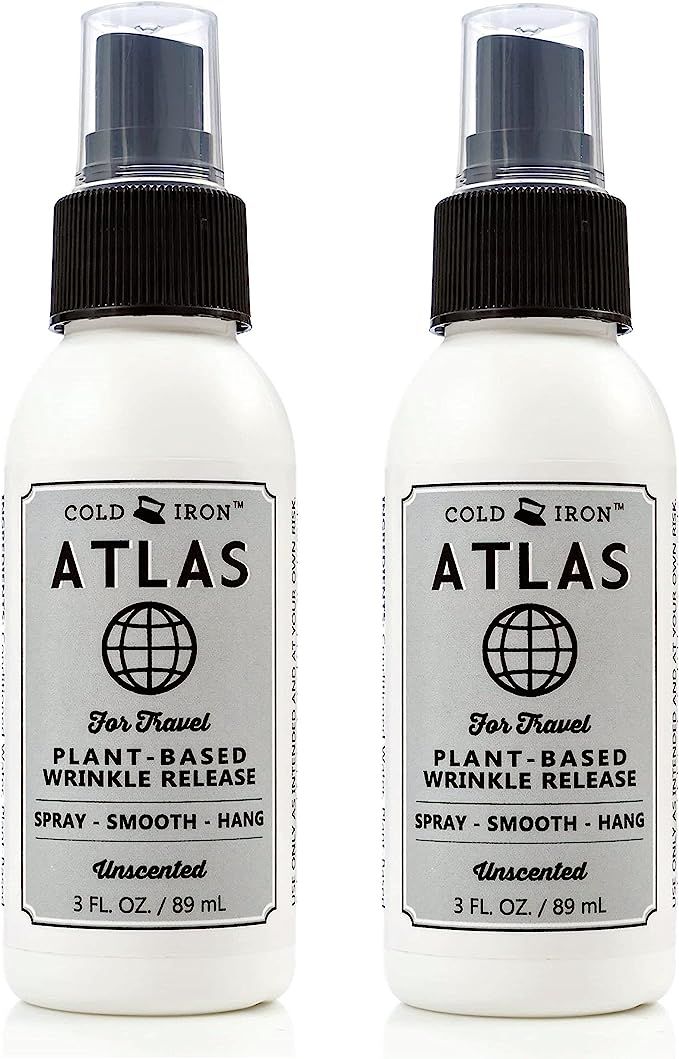 Cold Iron Wrinkle Release Spray for Clothes. Atlas Travel Size 3 fl oz/89 ml. Fragrance Free. Fas... | Amazon (US)