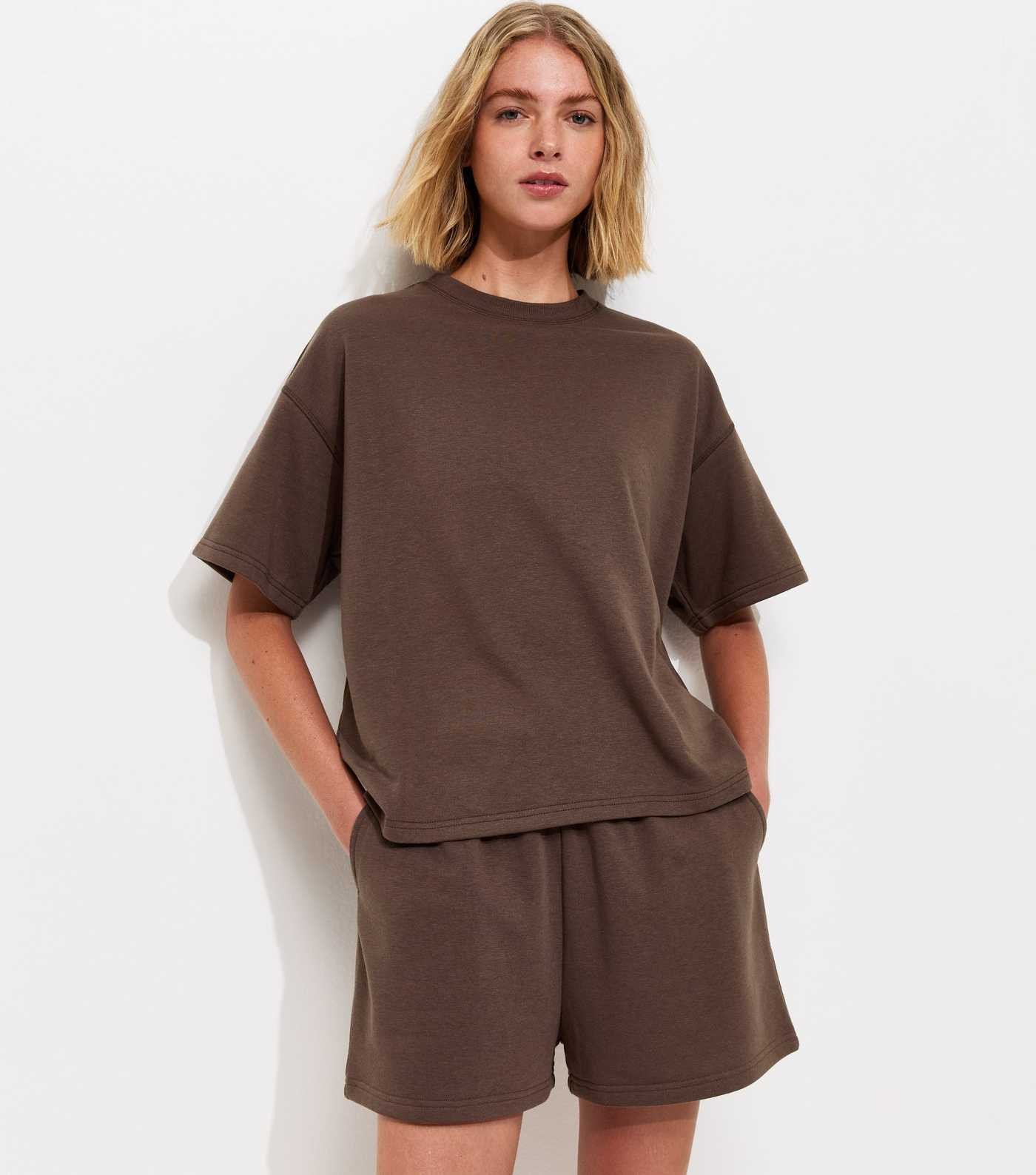 Dark Brown Jersey Jogger Shorts | New Look | New Look (UK)