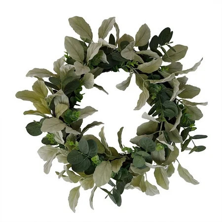 Mainstays, 18in Indoor Artificial Evergreen Wreath, Green Color, Plastic, Not in Pot. | Walmart (US)